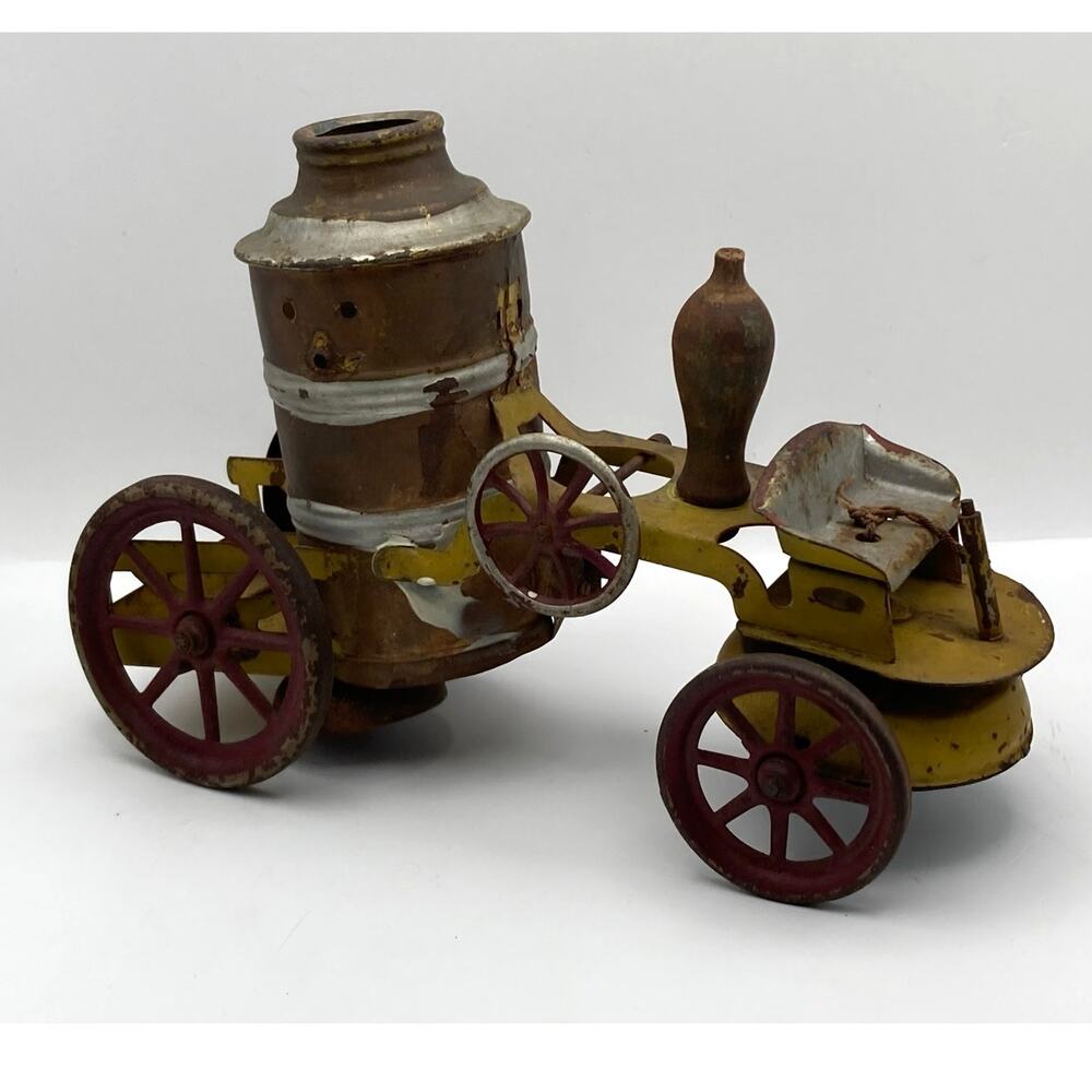Antique Wind Up Kingsbury Fire Pumper Truck For Parts Repair - Wind Up Works